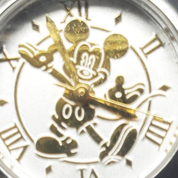 Disney Time Works Mickey Mouse Silver and Gold Metal Band Women's Watch - Picture 2 of 13